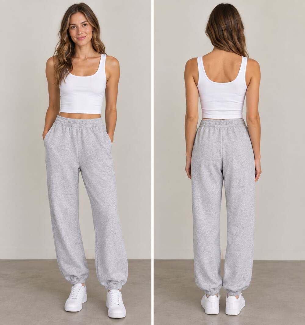 American Eagle Sweatpants Size S Grey Fleece Joggers High Waisted (flawed)